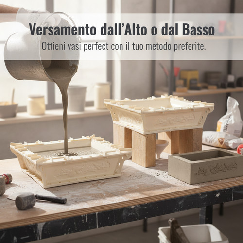 Stampo vaso fiori - fiori, plastica